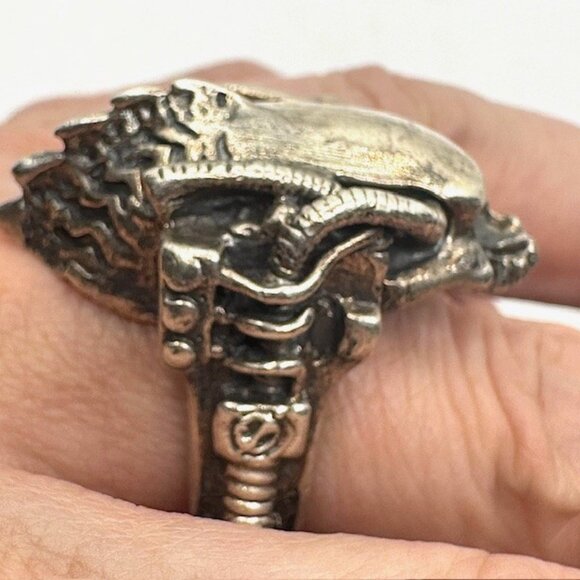 Axel Stocks Metal Messiah Biometric Skull Ring SZ US 12 - Picture 10 of 11